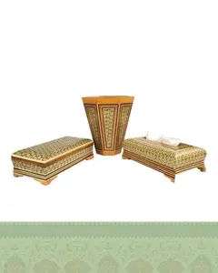 ست سطل و جعبه دستمال کاغذی و جا کارد و چنگال