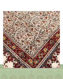 رومیزی قلمکار مربعی 120 سانتیمتری طرح بادامی
