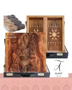 تخته نرد منبت کاری شده طرح شیخ صنعان - بدون کیف