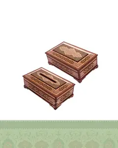 ست جادستمالی و جاکارد و چنگالی خاتم کاری