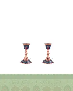 شمعدان کوچک مس و پرداز