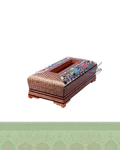 جا دستمالی خاتم کاری گل و مرغ