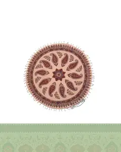 سفره قلمکار گرد طرح آفتاب - 100 سانتی متر