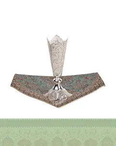 گلدان ملیله کاری روی مس کوچک موشکی
