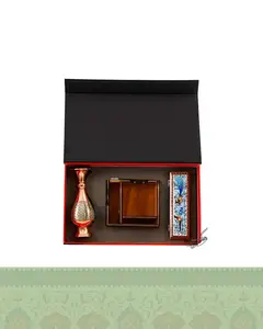 باکس هدیه گلدان 20 و قلمدان و جاچسبی خاتم کاری