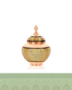 قندان مس و خاتم مدل سیبی صنایع دستی آقاجانی