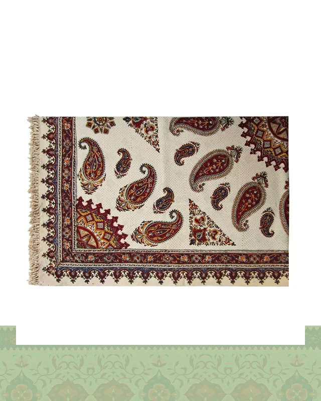 ارسالی مستقیم سفره قلمکار سنتی طرح ترنج ابعاد 200×135 سانتیمتر از ایران