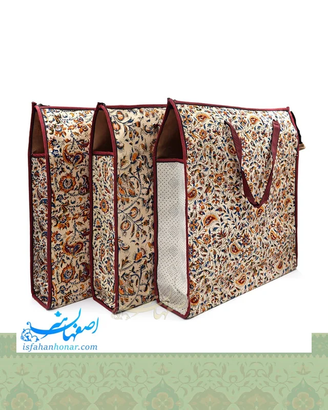 ارسال ساک هدیه قلمکار طرح سنتی ابعاد 50×50 سانتیمتر به خارج ایران