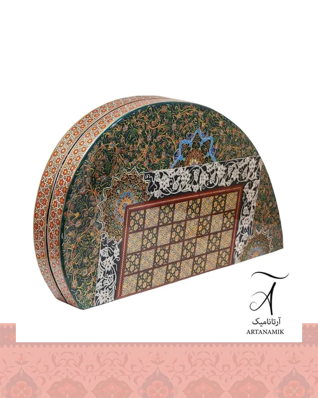 ارسال تخته نرد خاتم کاری شده شیراز طرح قلب همراه با شطرنج به خارج ایران