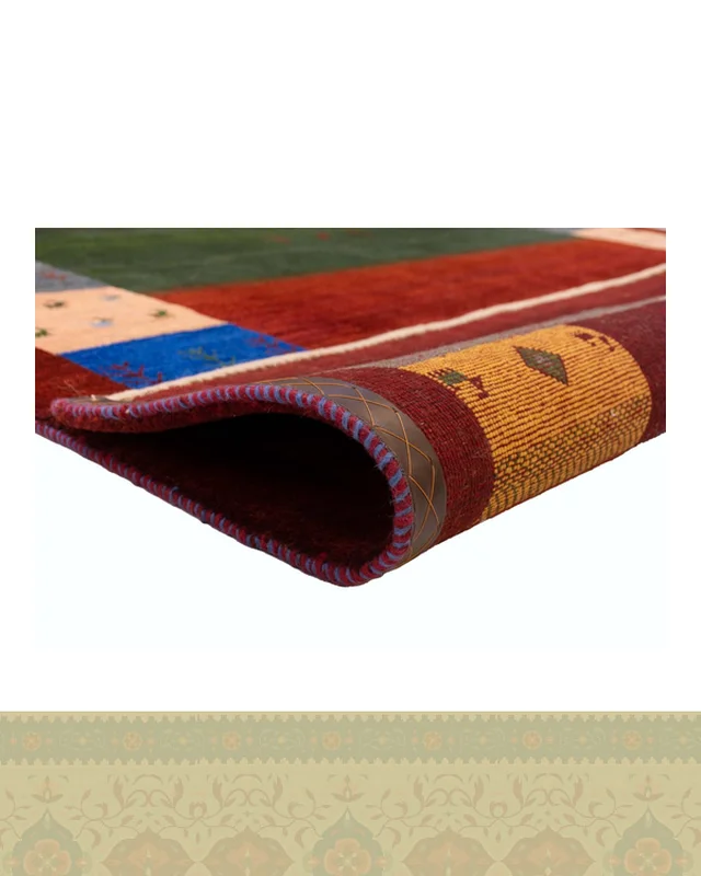 ارسالی مستقیم گبه دستباف قشقایی شش متری رنگی کد 2357 (290 در 200) از ایران
