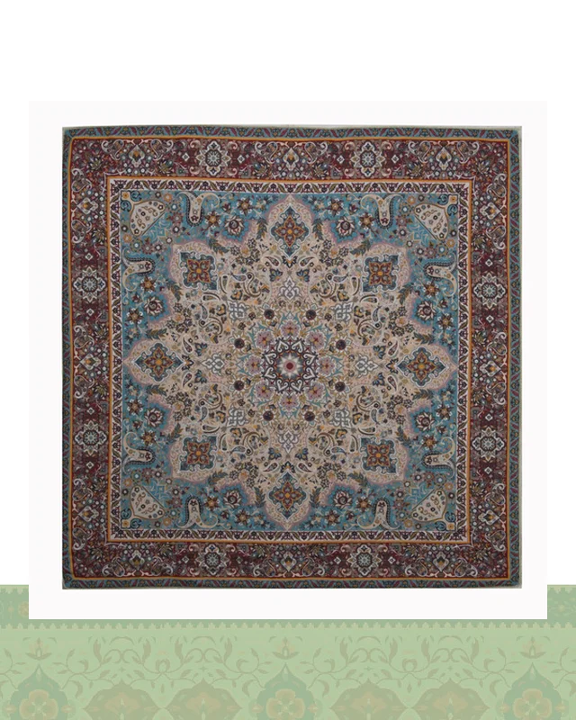 ارسال و فروش ترمه ابریشم 1*1 طرح کاشان در خارج از کشور