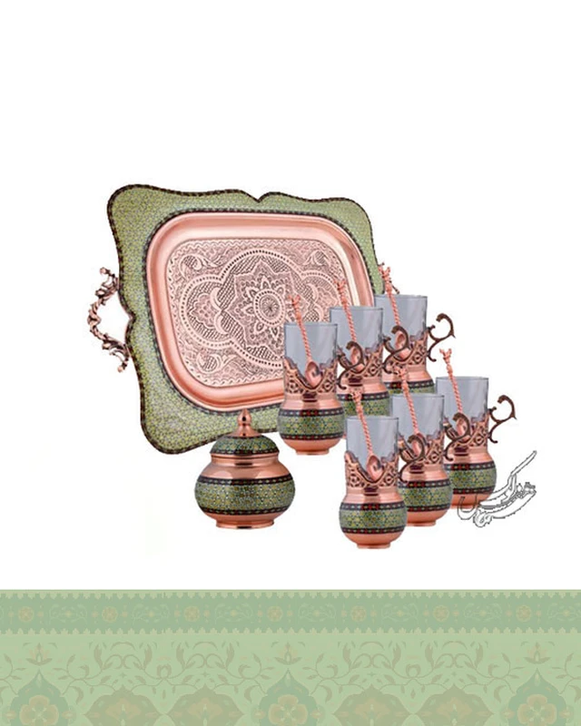 سرویس چای خوری مس و خاتم