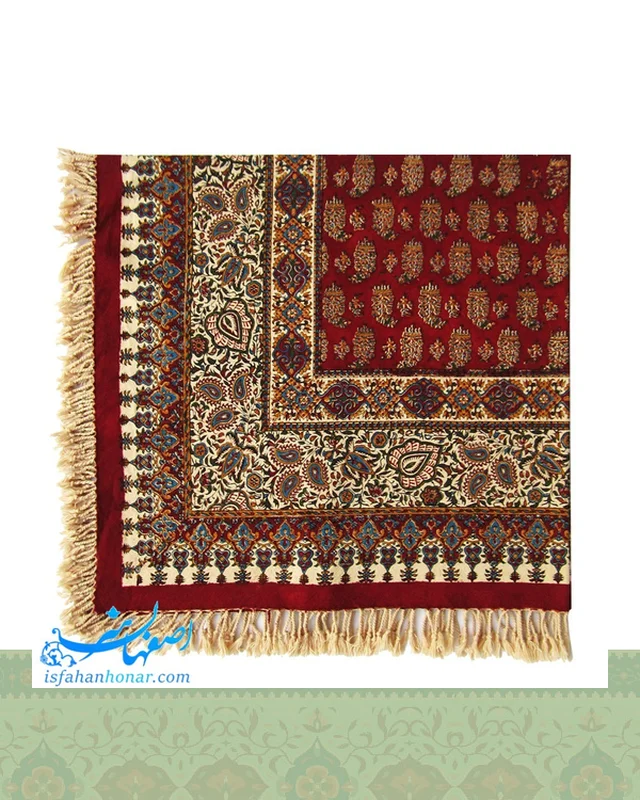 ارسال رومیزی قلمکار رنگ زرشکی سایز یک متری به خارج ایران