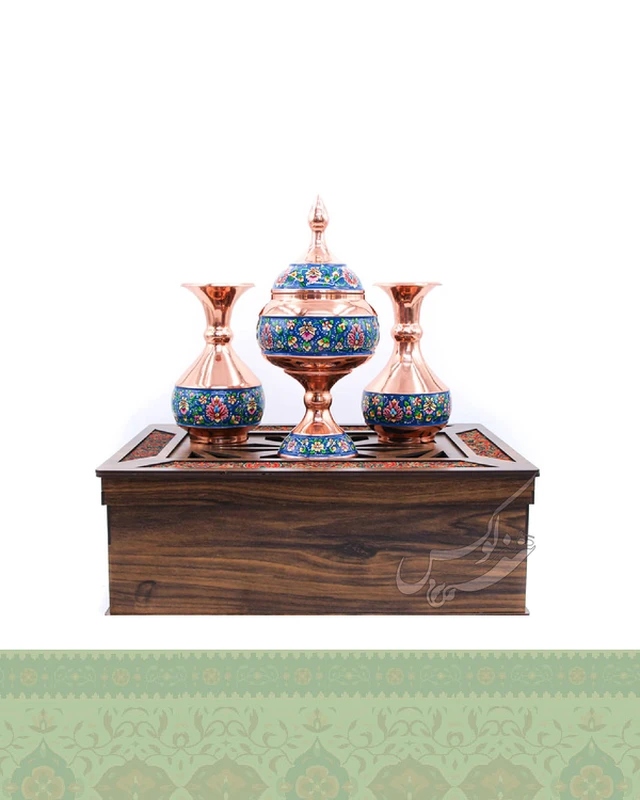 سرویس شکلات خوری و گلدان پرداز