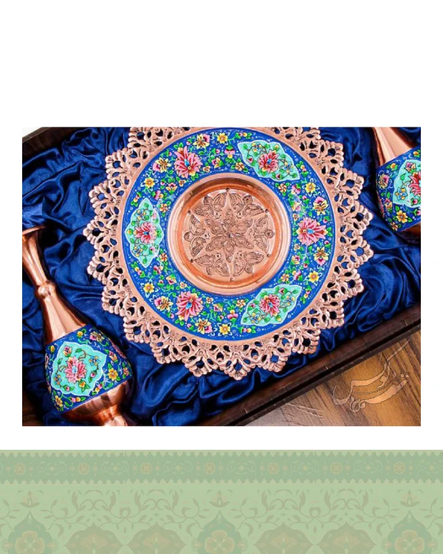 سرویس بشقاب و گلدان مس و پرداز در دیارلند