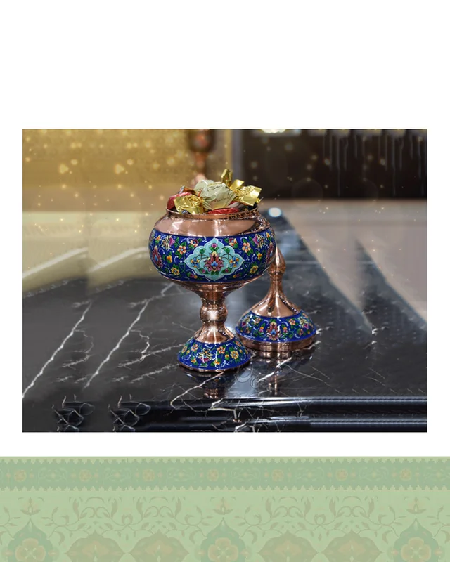 شکلات خوری مس و نقاشی ارتفاع 27 سانت در دیارلند