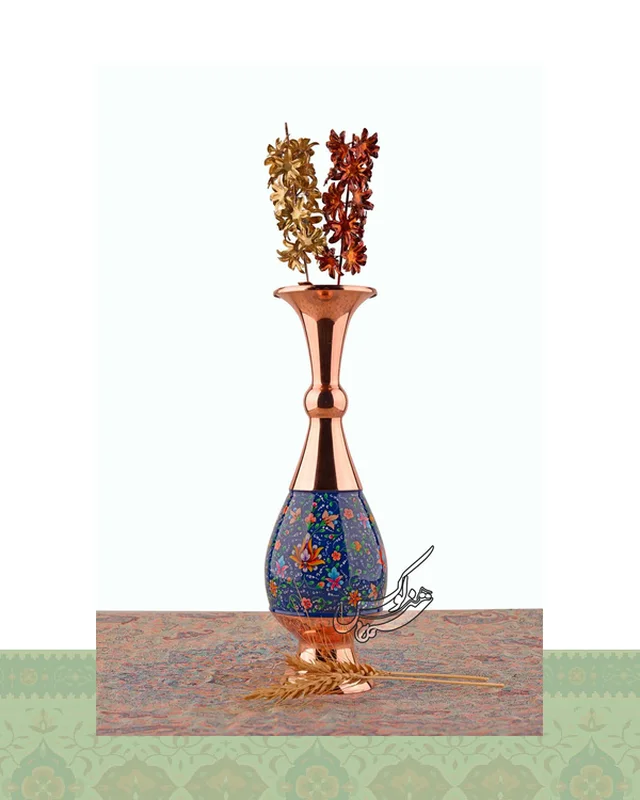 گلدان مس و پرداز سایز 30 سانتی در دیارلند