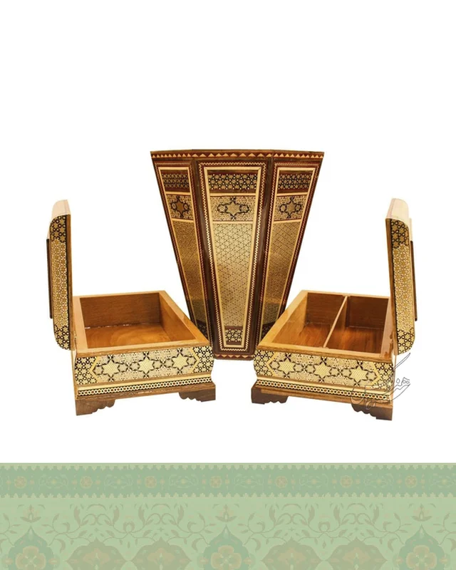 سرویس جا قاشقی و سطل و کلینکس خاتم کاری در دیارلند