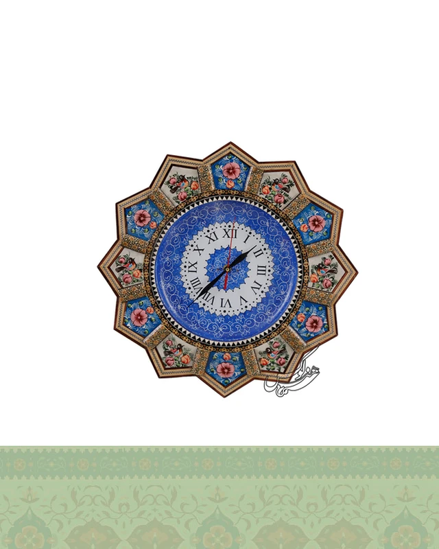 ساعت دیواری خاتم و میناکاری