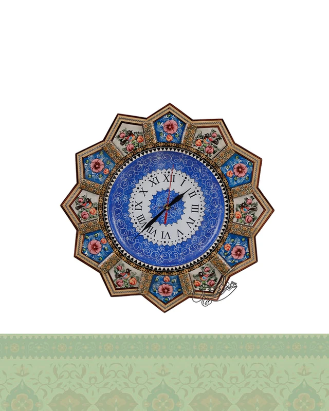 ساعت دیواری میناکاری و خاتم سایز بزرگ