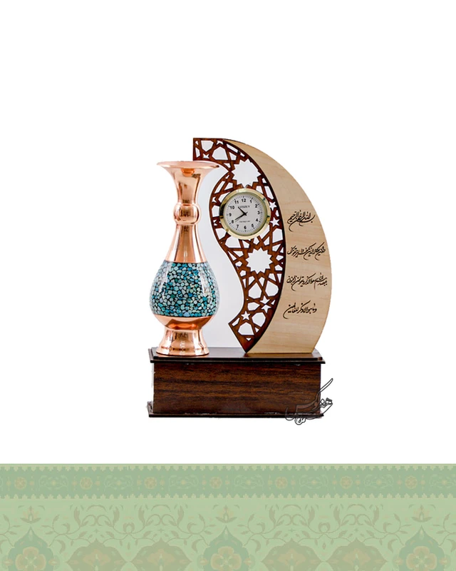 تندیس ساعت دار گلدان فیروزه