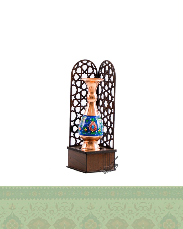 تندیس گلدان 16 مس و پرداز طرح معراج
