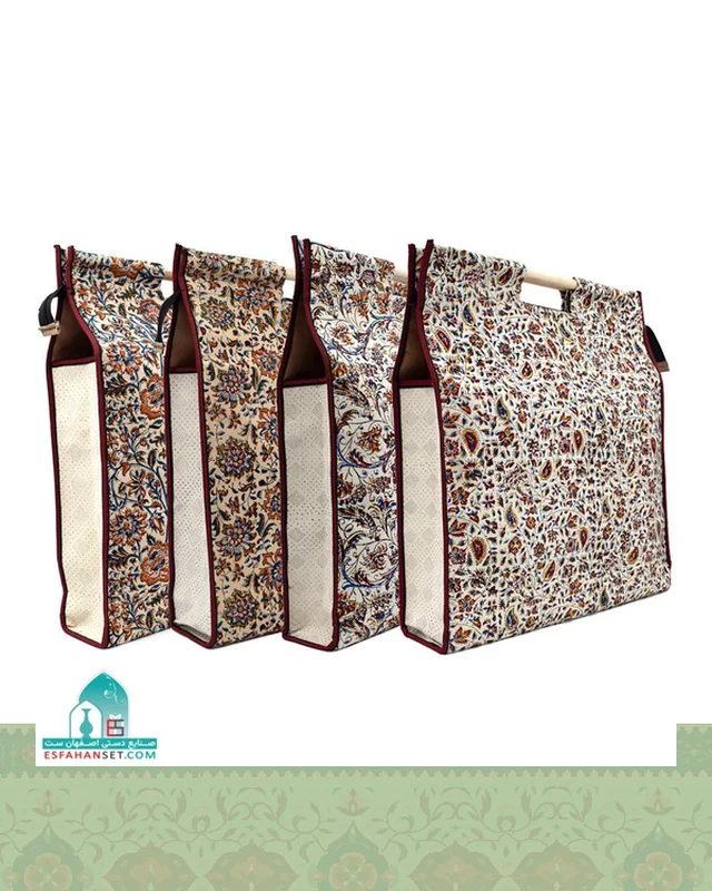 قیمت ساک هدیه قلمکار مدل دسته چوبی اندازه 50×60 سانتیمتر در خارج ایران
