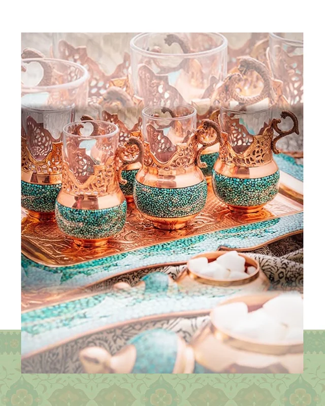 ارسال و فروش سرویس چای خوری فیروزه کوبی اصفهان در خارج از کشور