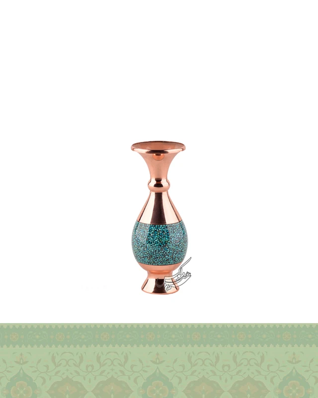 گلدان صراحی فیروزه کوب 16 سانتی
